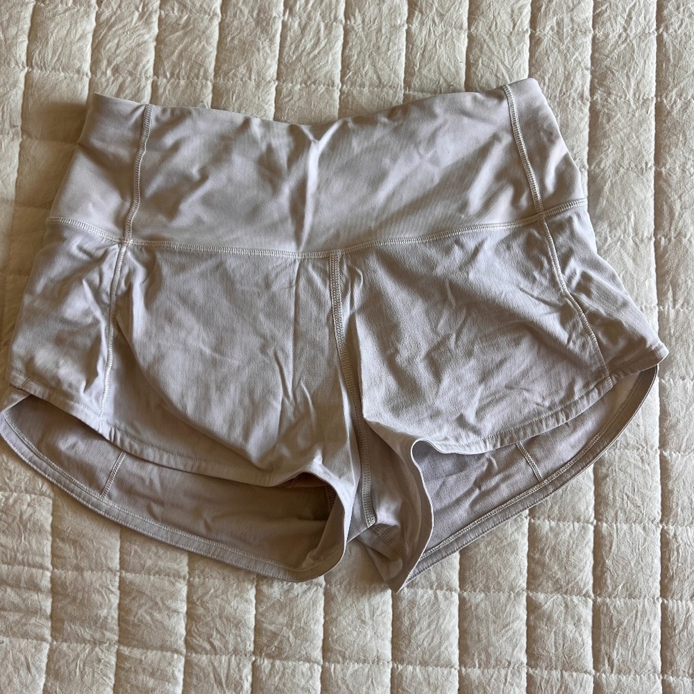 White Lululemon Size 2 Speed up shorts , 2" inseam